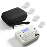 SUPVAN E12 Keyboard & Bluetooth Label Maker with 4 Tapes & Case, White