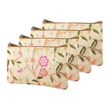 Kuber Industries 4 Pcs Polyester Traditional Hand Purse Ladies with Zip | Embroidery Ethnic Pouch/Wallet Purse for Women | Retur