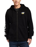 Caterpillar Mens Full Zip Hooded Sweatshirt (Regular and Big & Tall Sizes), Black, X Large