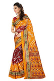 Gosriki Women'S Yellow Color Bhagalpuri Silk Printed Saree With Blouse Piece(Bandhani 20-1_Free Size),Yellow,,B07RY9LQF1