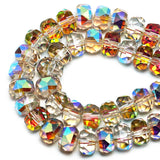 DIQIO 4mm Sparkle Rondelle Crystal Beads for Jewelry Making - Spacer Faceted Beads for Bracelets(135-140pcs, Red Green AB)