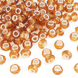Spritewelry 100pcs 14mm Large Hole Beads Glass Crystal Faceted Beads Goldenrod European Crystal Spacer Bead for Necklace Earring