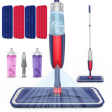 Spray Mops for Floor Cleaning: MEXERRIS Wet Dust Mops with 4 Washable Mopping Pads 2 Refillable Bottles - Flat Floor Mop with Sp