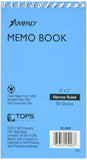 Ampad 25093 Wirebound Pocket Memo Book, Narrow, 5 x 3, White, 50 Sheets