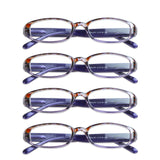 VisionGlobal 4 Pairs Reading Glasses with Spring Hinge, Blue Light Blocking Glasses for Women/Men (Purple,+2.75 Magnification)4