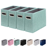 ComfortKeeper 4 Packs Letter Size File Organizer, File Folders Organizer, Fabric Storage Box, Collapsible Paper Organizer with M