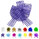Allgala 12-PC 4 Inch Medium 3CM Organza Ribbon Pull Flower Bow for Gift Wrapping Baskets Wedding D cor - Purple-GP90608