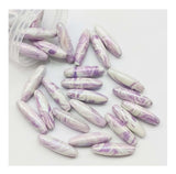Jaipri 30X8Mm, 10 Pcs, Purple Printed Cylinder Shape Ceramic Shining Finish Jewelry And Rakhi Making, Beads Kit, Beads For Jewel