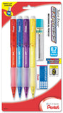 Pentel TwistErase EXPRESS Mechanical Pencil, 0.7mm, Assorted Fashion Barrels (QE417FLZBP4)