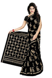 Tamaira Fashion Womens Plain Cotton Saree (2347-Black_Black)