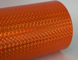 Roll of Prism Sign Vinyl, Holographic 1/4'' Mosaic, Self-Adhesive (12 inch x 10 feet, Fluorescent Orange)