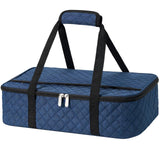 Insulated Casserole Carrier Fits 9inchx13inch Dish, Portable Food Tote Navy Blue