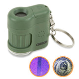 Carson MicroMini 20x LED Lighted Pocket Microscope with Builtin UV and LED Flashlight, Green (MM280G), Large