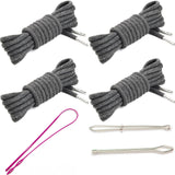 Anjpuy 53 Inches 4 Pieces Drawstring Cords Replacement Drawstrings with Easy Threader for Sweatpants Shorts Pants Hoodies. (Hea