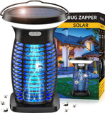 ZECHUAN Solar Bug Zapper Outdoor Waterproof, Portable Pest Control Electric Mosquito Zapper Killer with Panel Sensor, Rechargeab