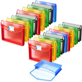 Hotfix Pack Of 20 Multicolour Document File Folders, Snap Button Closure, Strong Stitched Edges, Poly Cloth Border Document Bags