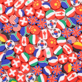 BERMRO 200pcs Polymer Flag Beads Mixed Heishi for Jewelry Making Bracelets Bulk