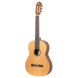 Ortega Guitars 6 String Family Series Full Size Left-Handed Nylon Classical Guitar w/Bag, Cedar Top-Natural-Satin, (R122L)