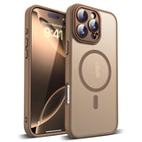 YEMORAN Compatible with iPhone 16 Pro Max Case with Built-in Camera Lens Protector Translucent Magnetic 16 Pro Max Phone Case 6.