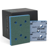 Serious Grit - 3 x 4 Foam Sanding Pads - P220-280 Fine Finish Grit - 10mm Medium Density Foam - Hook & Loop Backing - Fits SurfP