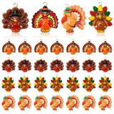 Augshy 64 Pcs Fall Thanksgiving Turkey Charms Mini Resin Turkey Charm Beads Turkey Pendant Ornament for DIY Bracelet Necklace Je