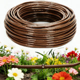 1/4 Drip Irrigation Tubing with 6 Emitter Spacing, (50 Ft Roll) Hydroponics Dripline with Built-in 0.5 GPH Dripper, Drip Line fo