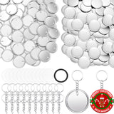 Tondiamo 100 Sets 58 mm/ 2.25 Inch Button Maker Keychains Supplies Metal Button Badge Sets Including Metal Shell, Plastic Film,