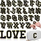 WILLBOND 52 Pcs Self Adhesive Chenille Letter Patches, 2.2/2.8 Inch A-Z Embroidered Alphabet Stickers for Clothes Bags Hats DIY