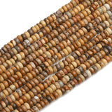 HAAMIIQII 2x4mm Natural Picture Jasper Rondelle Spacer Beads 150Pcs Flat Disk Stone Semi Precious Gemstone Loose Beads for Jewel