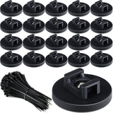 Yookeer 120 Pieces Magnetic Zip Tie Mount Multipurpose Cable Holder Magnets Magnetic Wire Management Bases with Heavy Duty Zip,