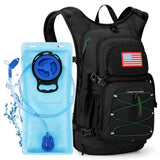 Maelstrom Hydration Hiking Backpack with 2L/3L Water Bladder, High Flow Bite Valve Camping Daypack Lightweight (1.Black, 3L Blad