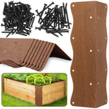 8 Pcs Raised Garden Bed Corner Brackets Heavy Duty Metal Raised Bed Corners and Connectors for Wood(11x3x3), Brown L-Shape Wavy