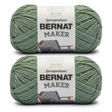 Bernat Maker Lichen Yarn - 2 Pack of 250g/8.8oz - 72% Cotton 28% Nylon - #5 Bulky - 290m/317Yards - for Knitting, Crochet and Am