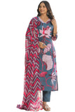 Gosriki Women'S Cotton Blend Straight Printed Kurta With Pant & Dupatta (Sohini Grey-Nw-Gs_Xl_Grey_X-Large),Grey,,B0CPXW4DPF