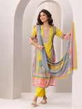 Libas Women'S Cotton Kurta Sets (99125O_Yellow_L)