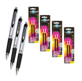 UniBall Signo Impact 207 Rt 65870 Pack of 3 with 4 Packs of Refills 65873 Black Gel Ink 1.0mm Bold Point