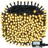 BHCLIGHT Extra-Long 165FT 500LED Christmas String Lights Outdoor/Indoor, Timer & Memory & 13 Modes, Warm White String Lights Wat