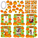 Blueweenly 24 Sets Pumpkin Magnet Picture Frames Crafts for Kids Felt Pumpkin Photo Frames Fall Magnet Art and Craft DIY Project