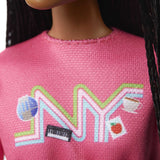 Barbie It Takes Two Doll, Brooklyn Fashion Doll With Braided Hair, Pink Nyc Shirt, Metallic Skirt & White Shoes