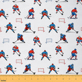 Erosebridal Hockey Players Fabrics by The Yard Ice Hockey Upholstery Fabric Competitive Sports Event Waterproof Fabric for Chair