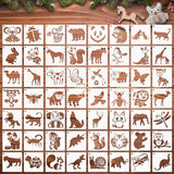 Augshy 56 Pieces Animal Stencils for Painting, 3 Inch Reusable Cute Animal Stencils for Drawing on Wood Rocks Canvas Fabric DIY