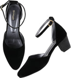 Shoetopia Women'S & Girl'S Black Solid Block Heels Pumps-Eu37,Black,4,B09HPMP6TZ