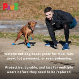 Pawz Rubber Dog Boots For Paws Up To 1, 12 Pack - All-Weather Dog Booties For Hot Pavement, Snow, Mud, And Rain - Waterproof,