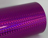 Roll of Prism Sign Vinyl, Holographic 1/4'' Mosaic, Self-Adhesive (24 inch x 10 feet, Purple)