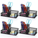 mekueeex Mesh Pen Pencil Holder Note Holders Desk Organizer, 3 Compartment Wire Desktop Pen Pencil Cup Caddy Office Supplies Acc
