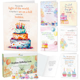 Only Zest 30 Pack Religious Birthday Cards with Envelopes and Stickers - 4 x 6 Inspirational Christian Card Set with Bible Verse