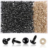 UPINS 600 Pieces 10MM Safety Eyes with Washers Black Plastic Safety Eyes for Amigurumi Doll Crochet Eyes for DIY Crafts Stuffed