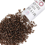 Miyuki Delica Seed Beads - Size 11/0 (1.6 mm), DB0150, Silver-Lined Brown, 7.2 g, Approx. 1440 Beads, Made in Japan