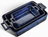 VICRAYS Ceramic Bakeware Set, Porcelain Rectangular Lasagna Pans Casserole Dish Set for Baking, Cooking, Kitchen, Cake Dinner, B