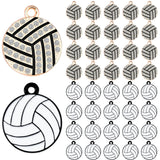 MARFOREVER Sports Charms, 40 Pcs/20 Pairs Volleyball Charms for Jewelry Making, Rhinestone Ball Game Enamel Charm Pendants for B